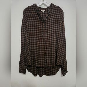 Plaid Button-Up Shirt